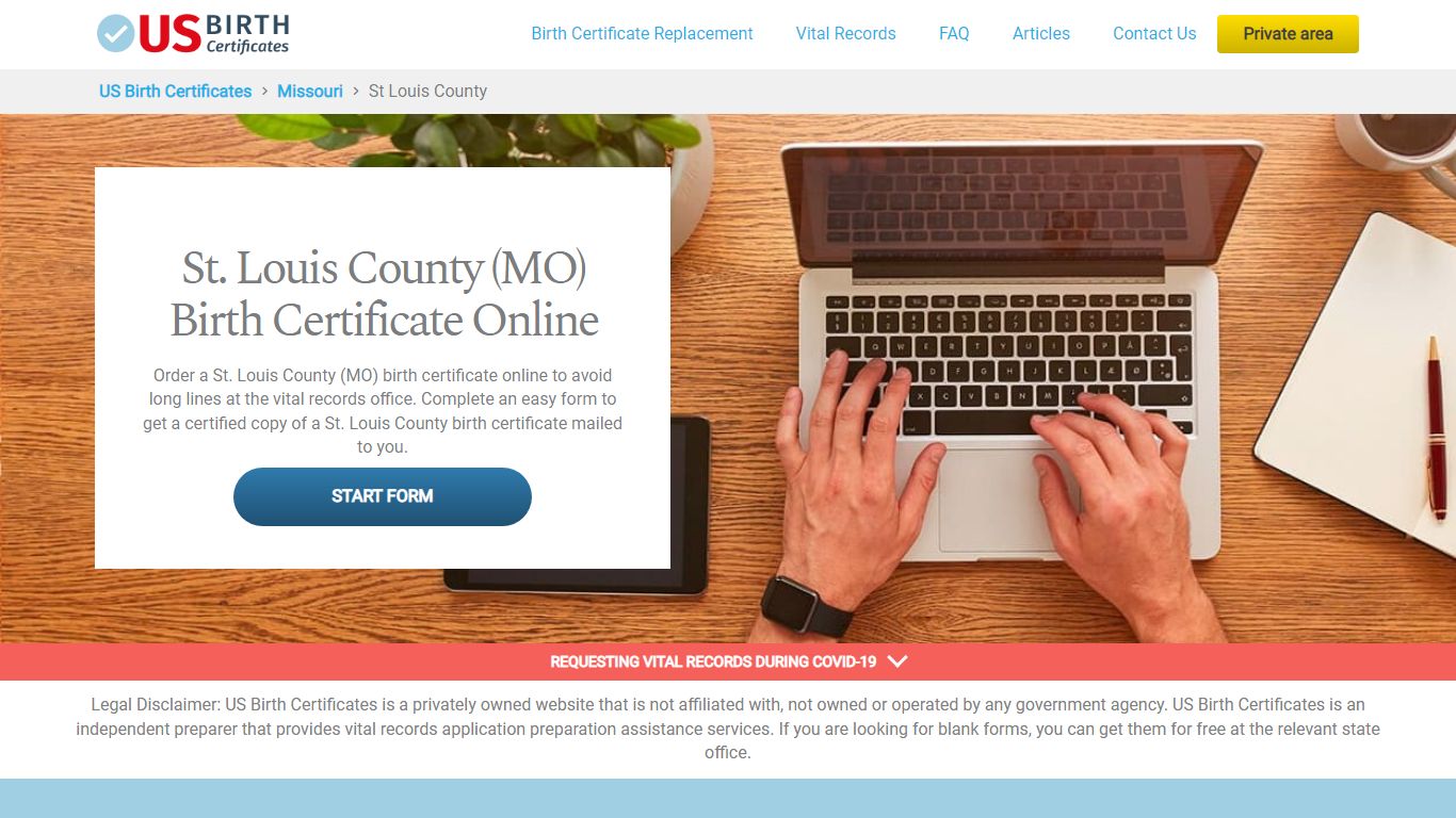 St. Louis County (MO) Birth Certificate Online